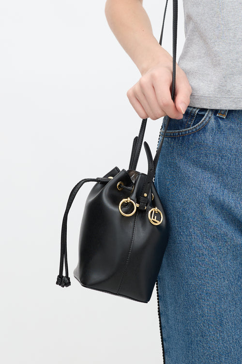 Fendi Black Leather Mon Tresor Bucket Bag