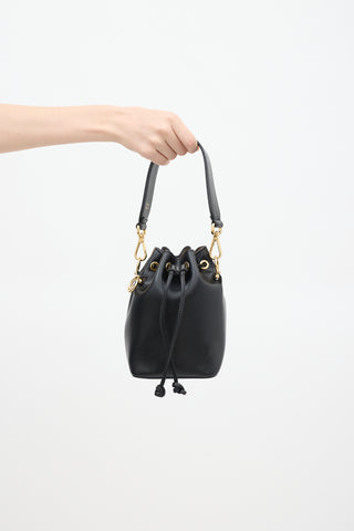 Fendi Black Leather Mon Tresor Bucket Bag