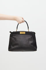 Fendi Black Leather Peeaboo Medium Bag