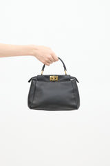 Fendi Black Leather Peekaboo Mini Bag