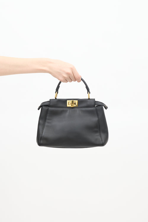 Fendi Black Leather Peekaboo Mini Bag