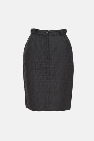 Fendi Nylon Zucca Pencil Skirt