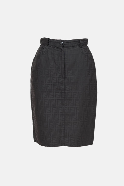 Fendi Nylon Zucca Pencil Skirt