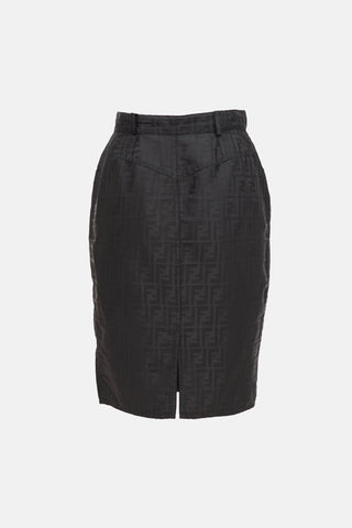 Fendi Nylon Zucca Pencil Skirt
