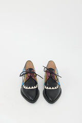 Fendi Black & Multi Leather Monster Eye Oxford