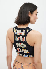 Fendi Black & Multicoloour Geometric Logo Tank