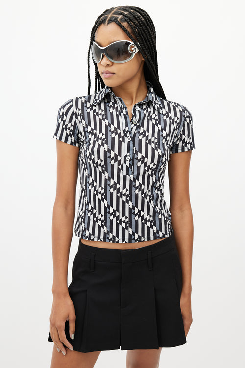 Fendi Black & Multicolour Geometric Print Shirt