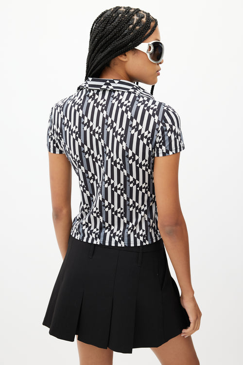 Fendi Black & Multicolour Geometric Print Shirt