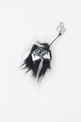 Fendi Black & Multicolour Printed Monster Cube Bag Bug Charm