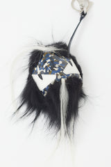 Fendi Black & Multicolour Printed Monster Cube Bag Bug Charm
