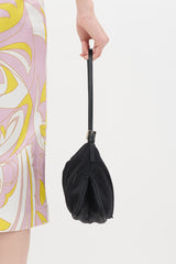 Fendi Black Nylon Baguette Logo Bag