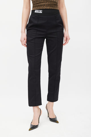 Fendi Black Panelled Trouser
