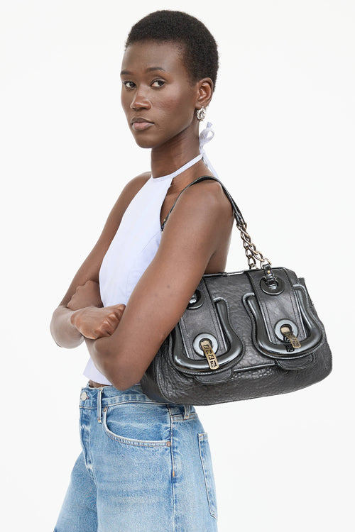 Fendi Patent Leather B Buckle Shoulder Bag
