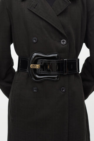 Valentino // Black & Gold Slim Logo Wrap Belt – VSP Consignment