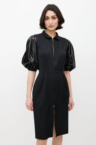 Fendi Black Puffed Sleeve Dress