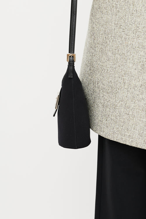 Fendi Black & Silver Mini Bucket Bag