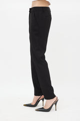 Fendi Black Tapered Pleated Trouser