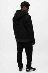 Fendi Black Velour Zucca Monogram Co-Ord Set