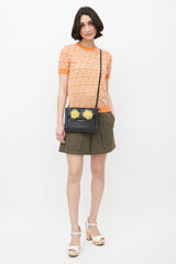 Fendi Black & Yellow Monster Feather Bag