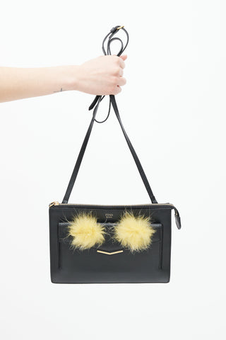 Fendi Black & Yellow Monster Feather Bag