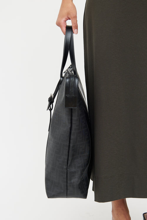 Fendi Black Zucca Long Tote Bag