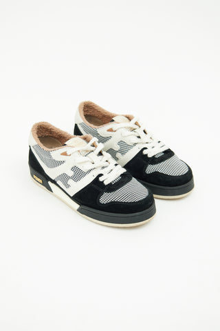 Fendi White & Black Match Mixed Sneaker