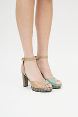 Fendi Brown & Multicolour Checkered Heel