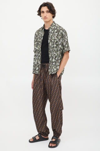 Fendi Brown & Black Forever Fendi FF Monogram Lounge Pants