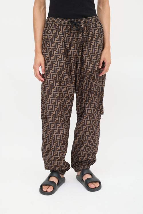 Fendi Brown & Black Forever Fendi FF Monogram Lounge Pants