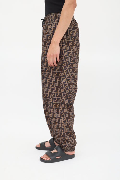 Fendi Brown & Black Forever Fendi FF Monogram Lounge Pants