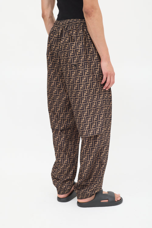 Fendi Brown & Black Forever Fendi FF Monogram Lounge Pants