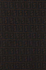 Fendi Black and Brown Zucca Monogram Scarf