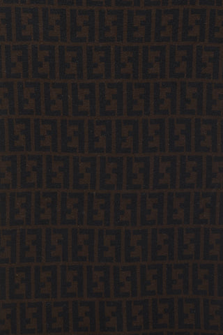 Fendi Black and Brown Zucca Monogram Scarf