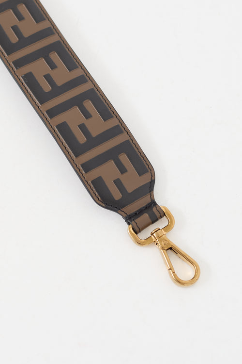 Fendi Brown Leather Mini Strap You Bag Strap