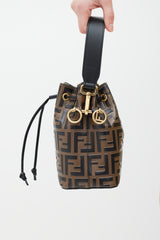 Fendi Brown Leather Mont Tresor Bucket Bag