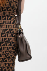 Fendi Brown & Pink Leather Peekaboo Medium Bag