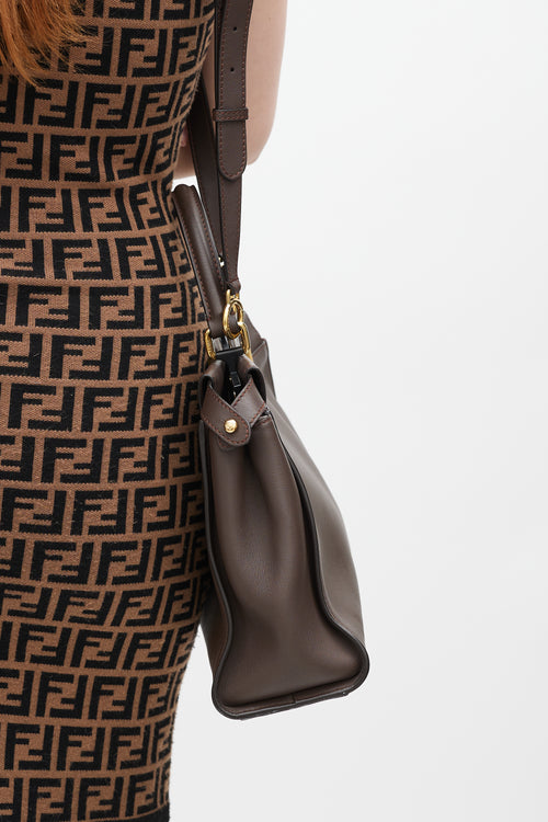 Fendi Brown & Pink Leather Peekaboo Medium Bag