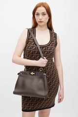 Fendi Brown & Pink Leather Peekaboo Medium Bag