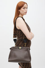 Fendi Brown & Pink Leather Peekaboo Medium Bag