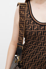Fendi Brown & Pink Leather Peekaboo Medium Bag