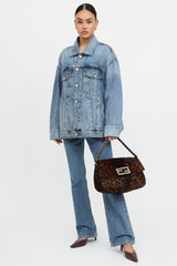 Fendi Printed Hair Mia Flap Bag