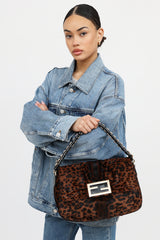 Fendi Printed Hair Mia Flap Bag