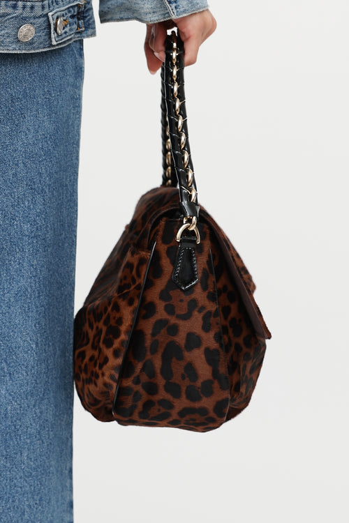Fendi Printed Hair Mia Flap Bag