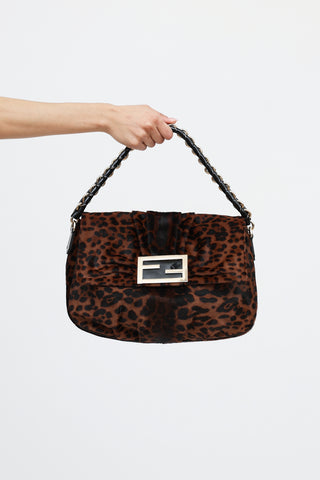 Fendi Printed Hair Mia Flap Bag