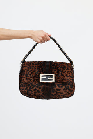 Fendi Printed Hair Mia Flap Bag