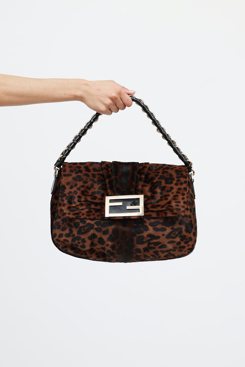 Fendi Printed Hair Mia Flap Bag