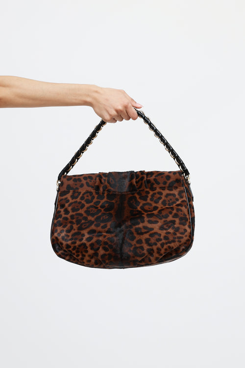 Fendi Printed Hair Mia Flap Bag