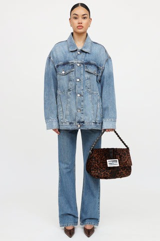 Fendi Printed Hair Mia Flap Bag