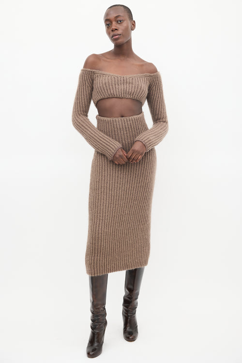 Fendi Brown Mohair Knit Top