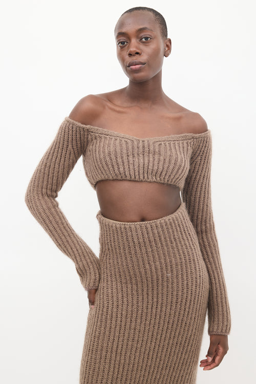 Fendi Brown Mohair Knit Top